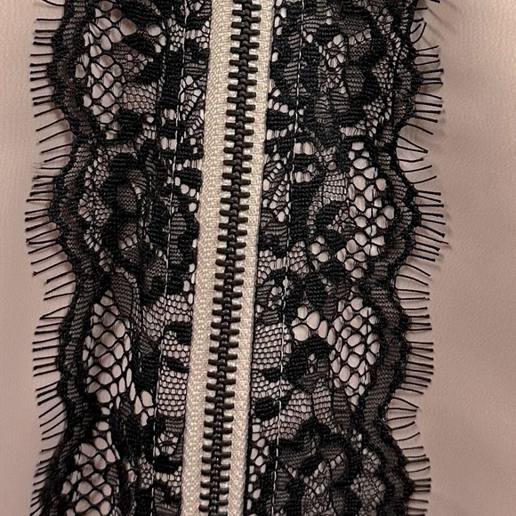 Lane Bryant Full Zip Up Lace Accent Lined Jacket Light Pink and Black Womens 14 - Picture 7 of 14